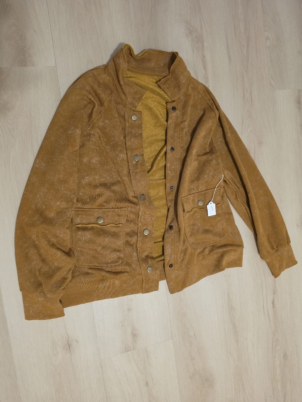 Women’s Crewneck Coat - Camel Brown